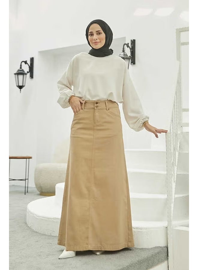 Neways 2254- Classic Gabardine Skirt Beige - Image 4
